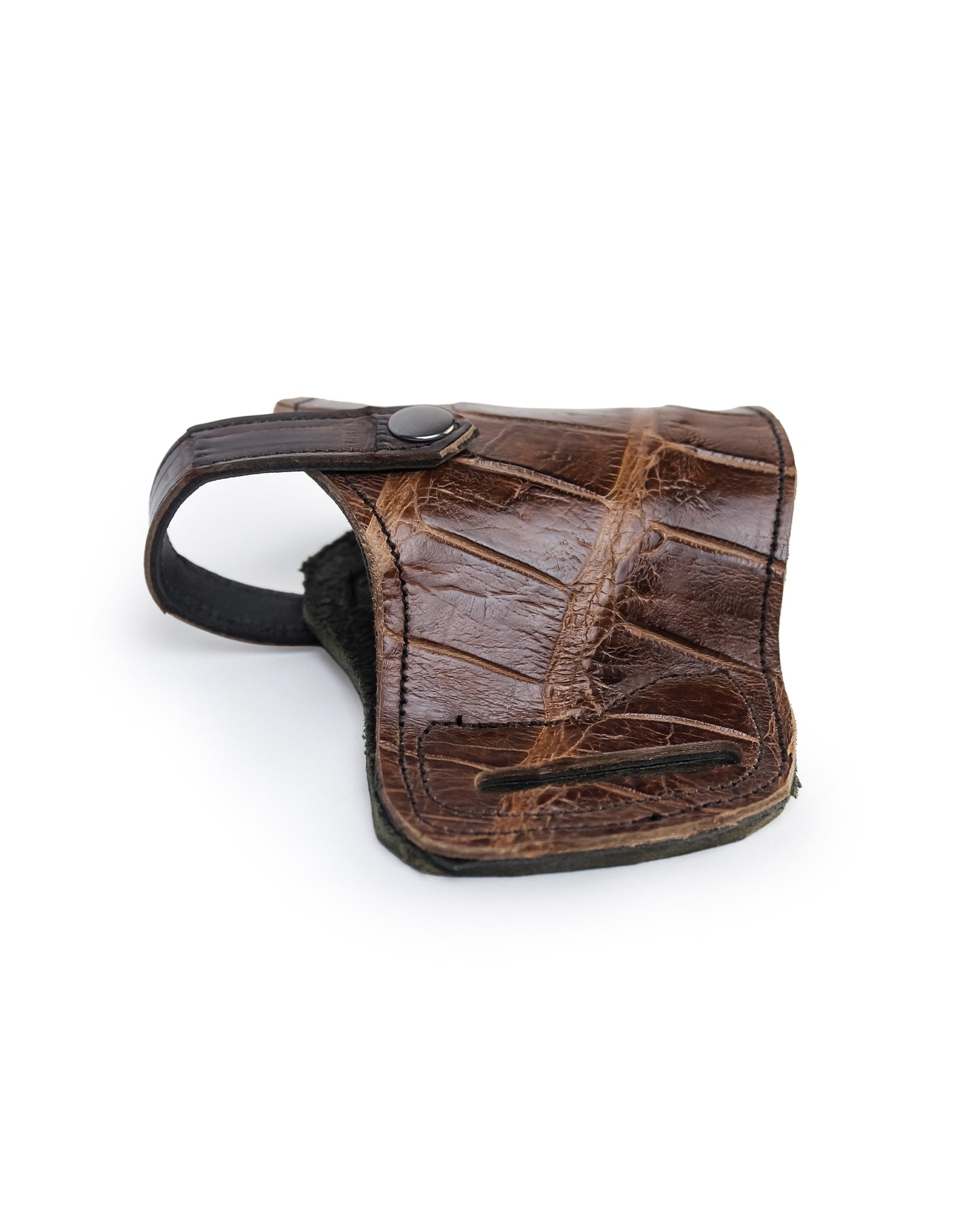 Alligator Outside Gun Holster - Brown