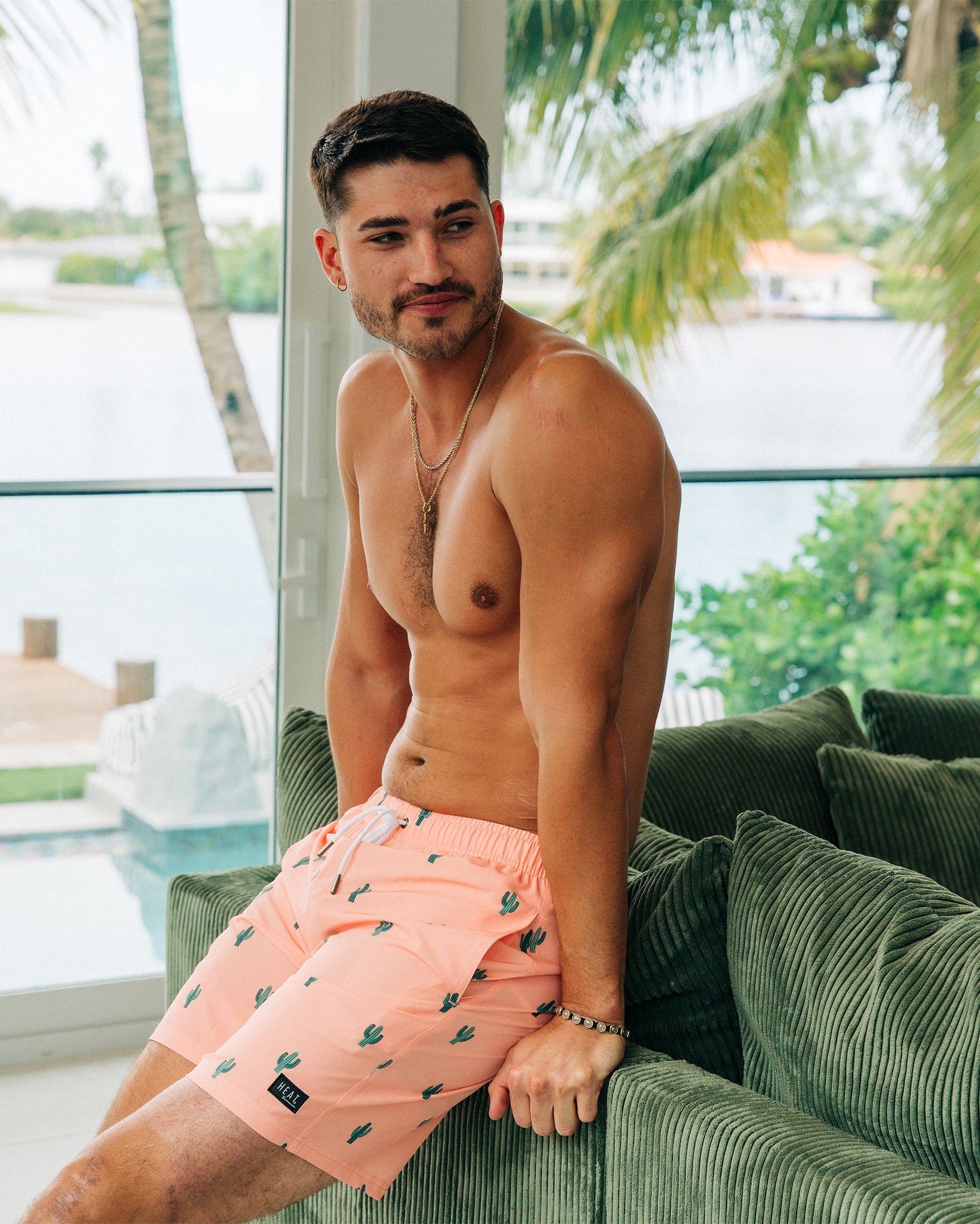 Men's Cactus Swim Shorts by Heat Swimwear from Skip’s Western Outfitters | HSW-FB606-S-CACTUS