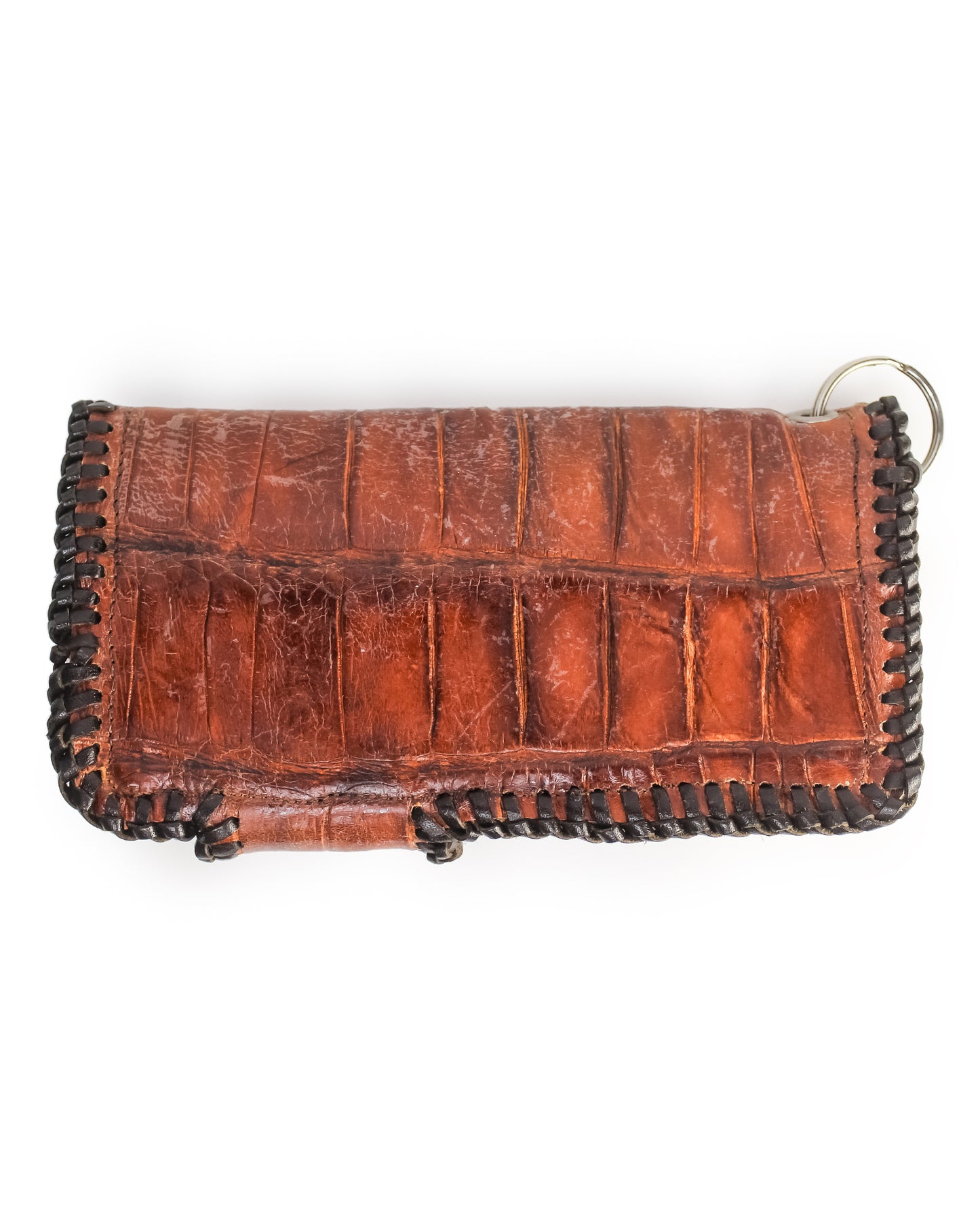 Alligator Rodeo Wallet with Chain - Cognac