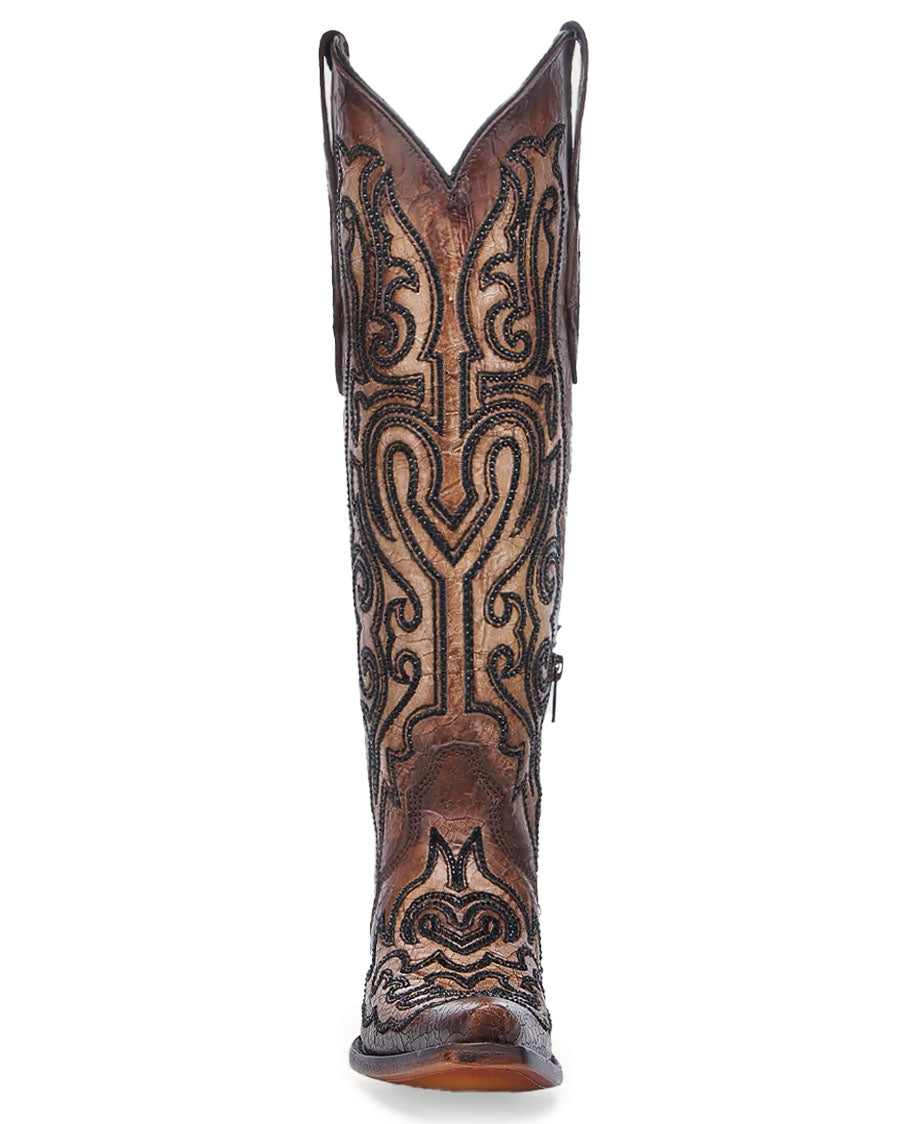 Women's Crackled Crystal Western Boots