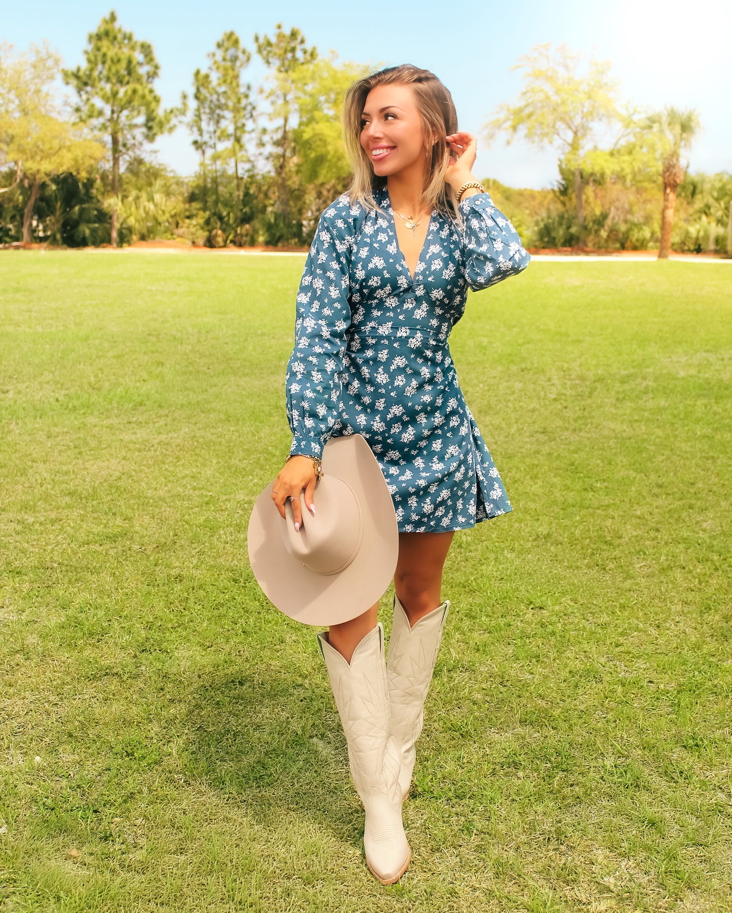 Women's Georgina Long Sleeve Dress - Wsk0000008-Bl001