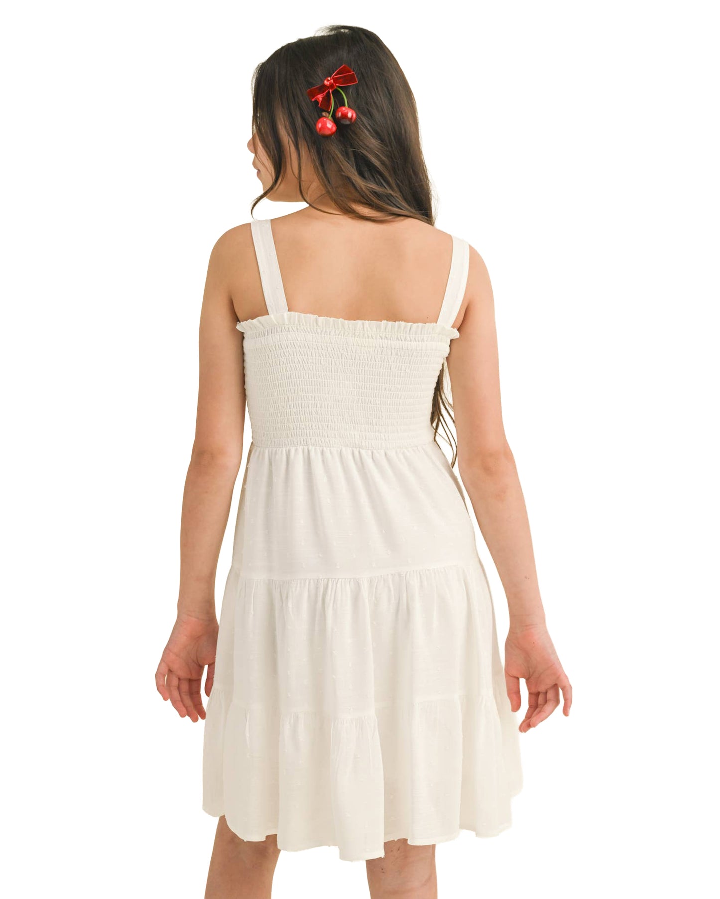 Tween Kids Girls Smocked Tiered Dress - Kd2680Iv
