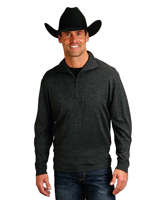 Wool Blend Heathered Sweater - 11-014-0120-6065 GY by Stetson from Skip’s Western Outfitters | KAR-11-014-0120-6065-GY-M-REG