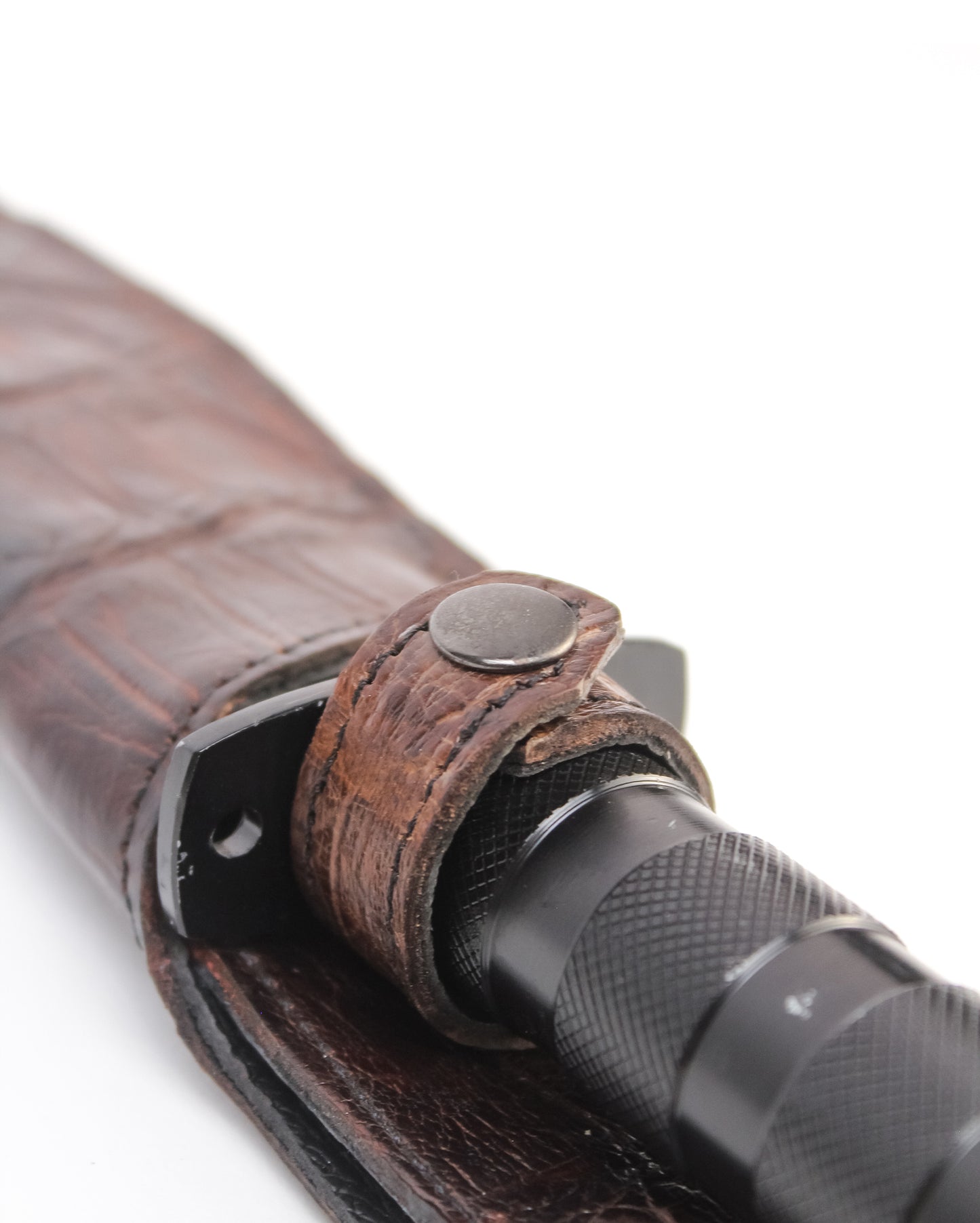 Large Alligator Knife Holster with Jungle Master Knife - Brown