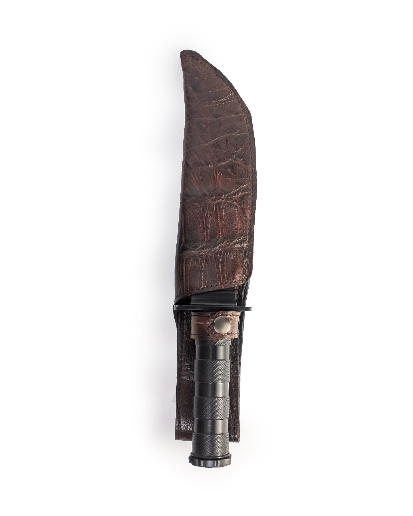 Large Alligator Knife Holster with Jungle Master Knife - Brown