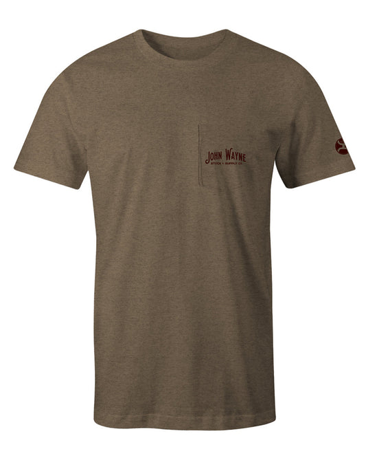 Men's John Wayne T-Shirt by Hooey from Skip’s Western Outfitters | HOO-HT1647LTBR-S-LIGHT-BROWN