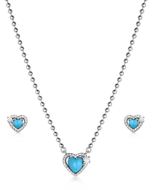 Heart Of Turquoise Jewelry Set - Js6373