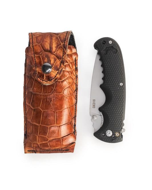 Alligator Knife & Holster - Cognac