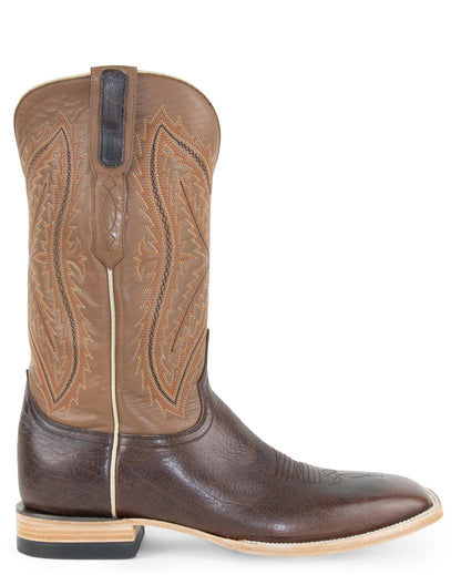 Men's Chocolate Bison Western Boots