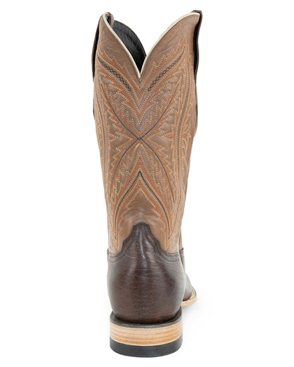 Men's Chocolate Bison Western Boots