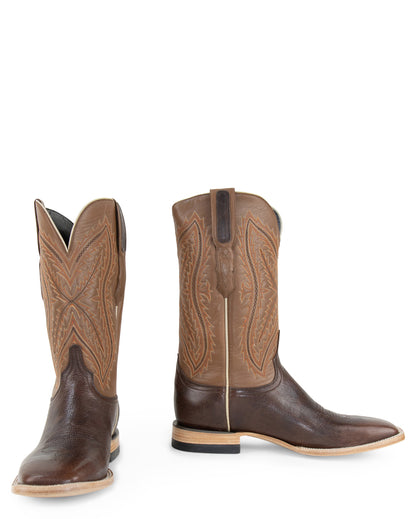 Men's Chocolate Bison Western Boots