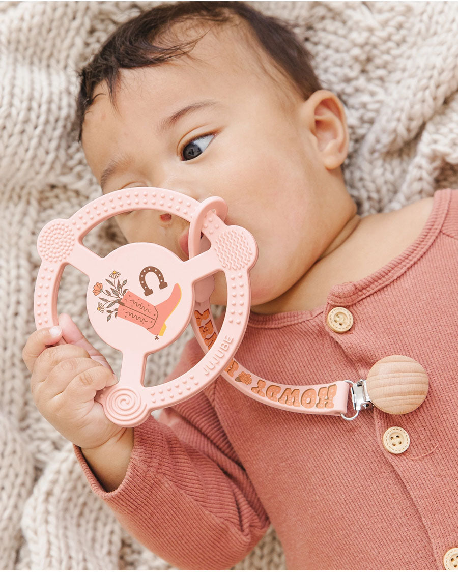 Bloomin' Boot Silicone Teether Ring With Detachable Clip - Jf32040Bbt