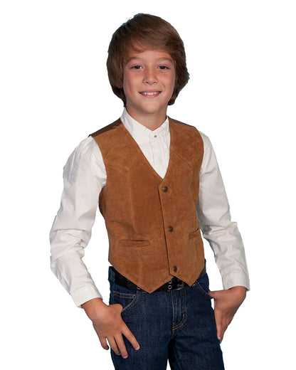 Kids' Boar Suede Vest by Scully from Skip’s Western Outfitters | SCU-2002-409-XS-BOURBONBOARSUEDE