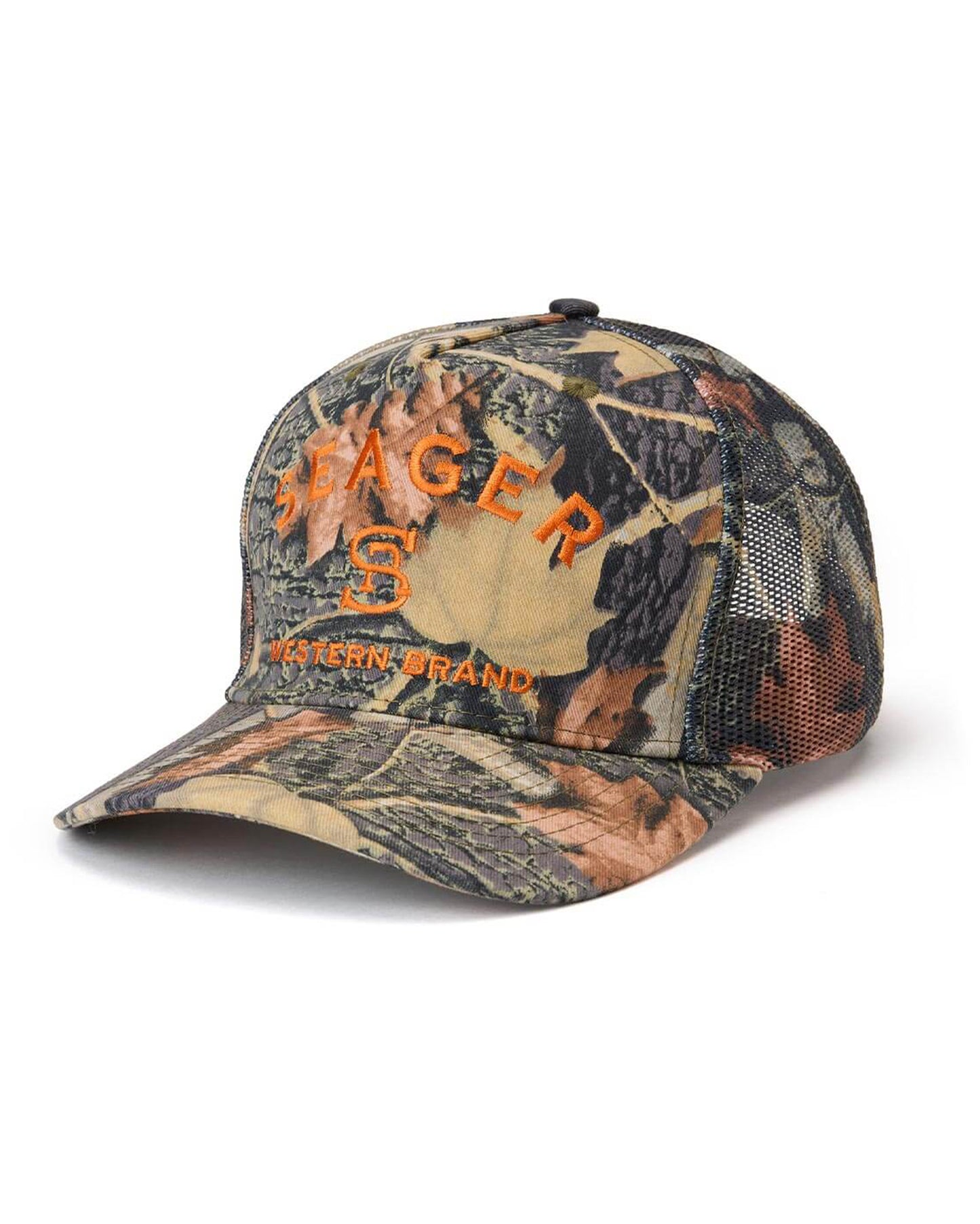 Branded Trucker Snapback - Mhsp26Brandtcamo by Seager from Skip’s Western Outfitters | SEA-MHSP26BRANDTCAMO-O/S-SJC-CAMO