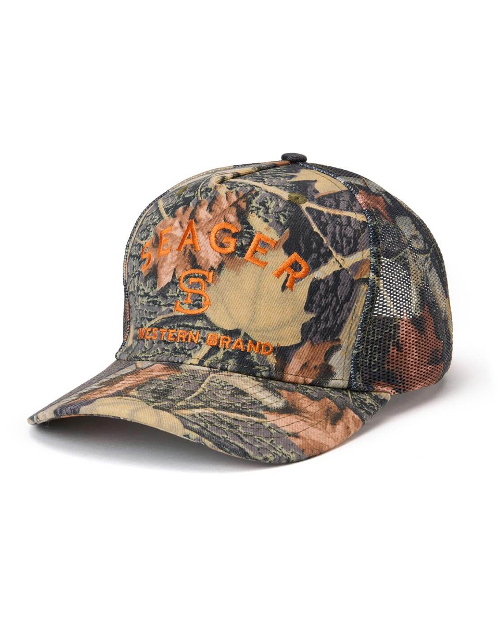 Branded Trucker Snapback - Mhsp26Brandtcamo by Seager from Skip’s Western Outfitters | SEA-MHSP26BRANDTCAMO-O/S-SJC-CAMO
