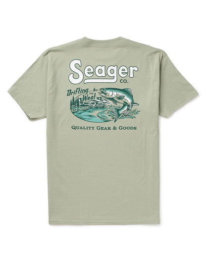 Drifting The West Tee - Mtsu26Driftwgrn by Seager from Skip’s Western Outfitters | SEA-MTSU26DRIFTWGRN-S-DESERT-GREEN