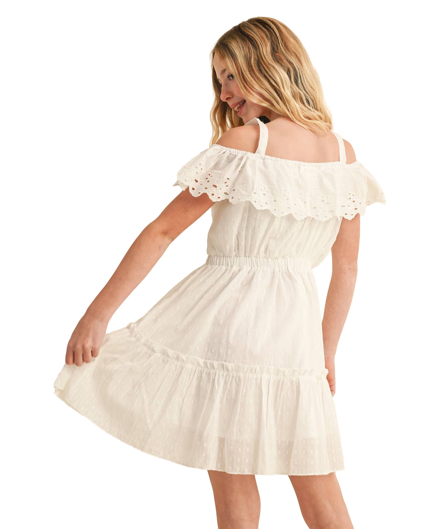 Tween Girls' Eyelet Babydoll Sundress - Kd3006Iv