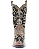 Women's Sequin Inlay Floral Embroidered Boots
