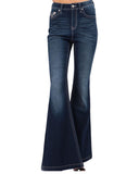 Women's High Waist Dark Flare Jeans