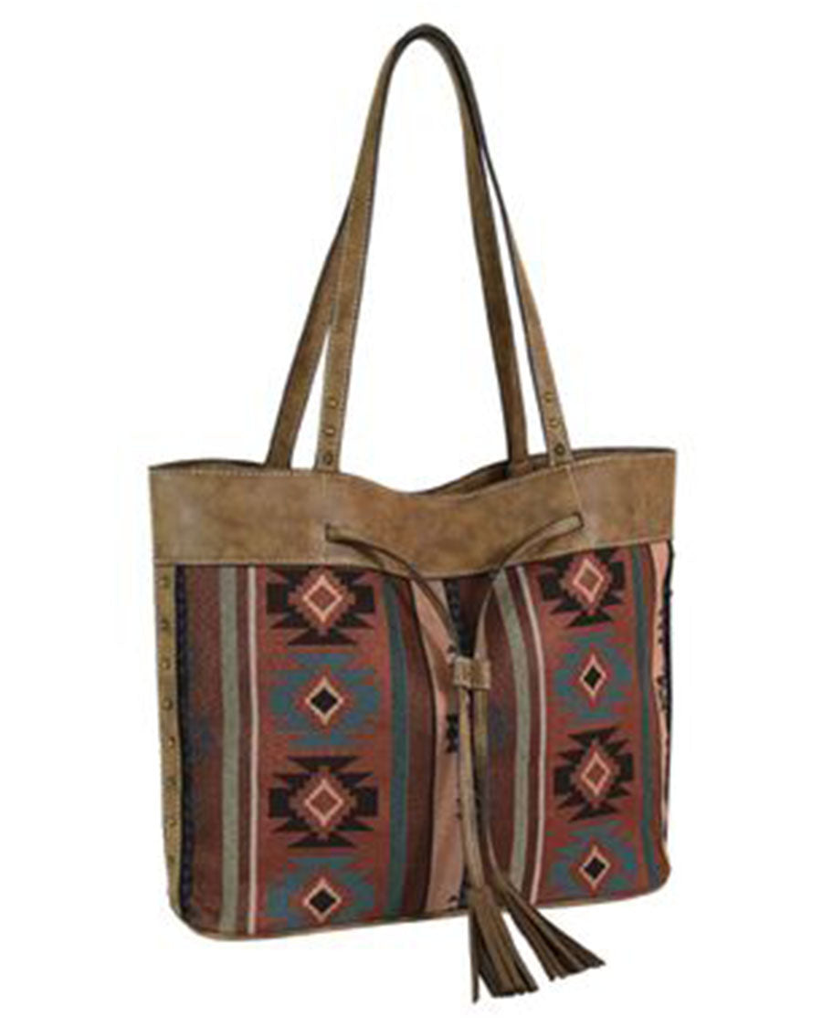 Women's Aztec Jacquard Tote by Justin from Skip’s Western Outfitters | 10923659384