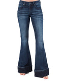 Women's Braid Bottom Flare Jeans