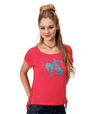 Women's Lace Up Graphic Tee