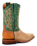 Kid's Two Toned Western Boots - Green