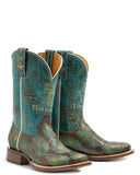 Women's Feather Plume Peacock Sole Western Boots