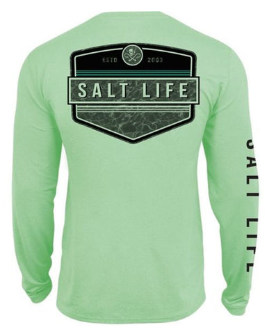 Salt Life Men's Calm Waters Badge Performance Long Sleeve Shirt