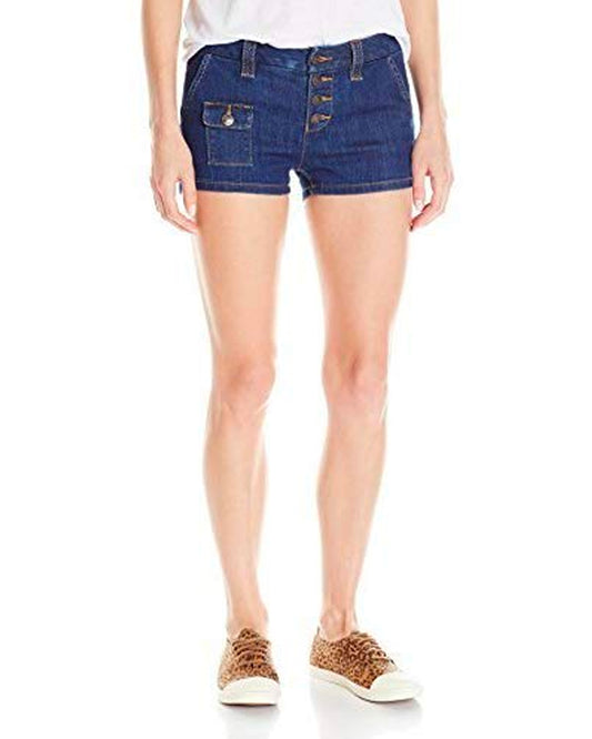 Women's Simple Sailer Mid-Rise Shorts by Miss Me from Skip’s Western Outfitters | MMJ-MS6500H1-25-Medium-Blue