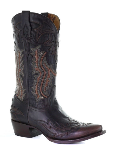 Men's Embroidery Overlay Western Boots