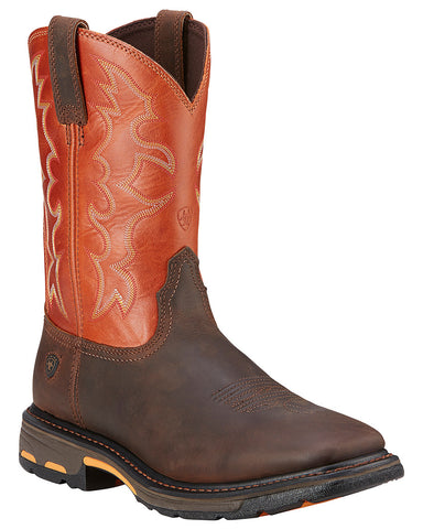 Mens Workhog Square-Toe Pull-On Boots
