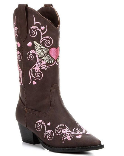 Kids' Winged Heart Boots by Roper from Skip’s Western Outfitters | KAR-09-018-1556-0456-BR-010-M