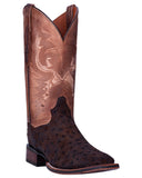 Men's Genuine Ostrich Square Toe Western Boots