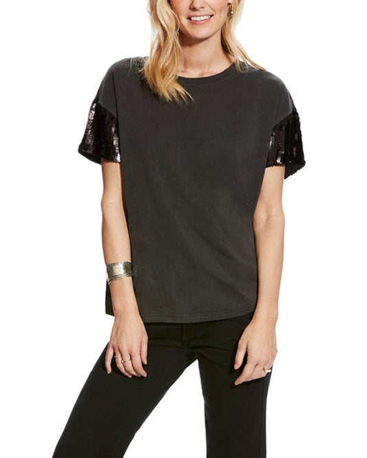 Women's Shimmer Tee Blouse by Ariat from Skip’s Western Outfitters | ARI-10024157-S-Black