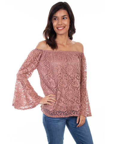 Women's Lace Bell-Sleeve Blouse