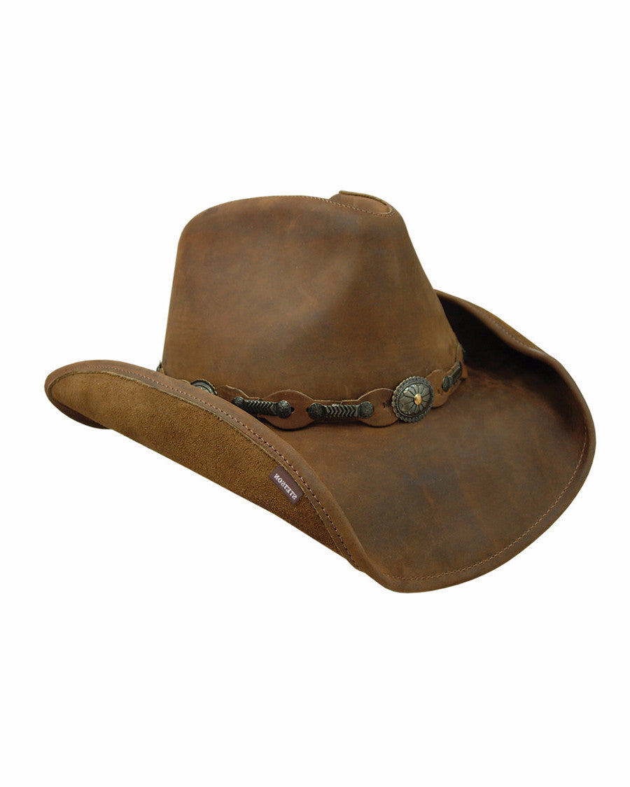 Stetsons Roxbury Leather Hat by Stetson Hats from Skip’s Western Outfitters | HAT-TRROXB-843489-S-Rustic