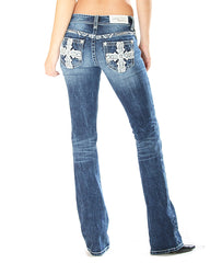 Cross Leather Junior Boot Cut Jeans