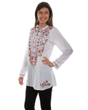Women's Delicate Floral Embroidered Blouse