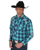 Men's Wrangler Logo Long Sleeve Western Shirt