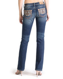 Women's Easy Fit Heavy Embroidered Floral Jeans