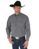 Men's Wrangler Logo Printed Long Sleeve Western Shirt