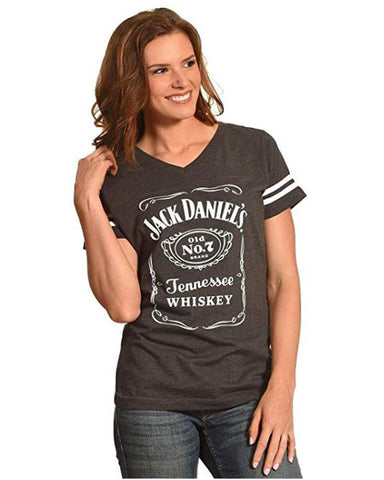 Women's Jack Daniels Label Football Style T-Shirt