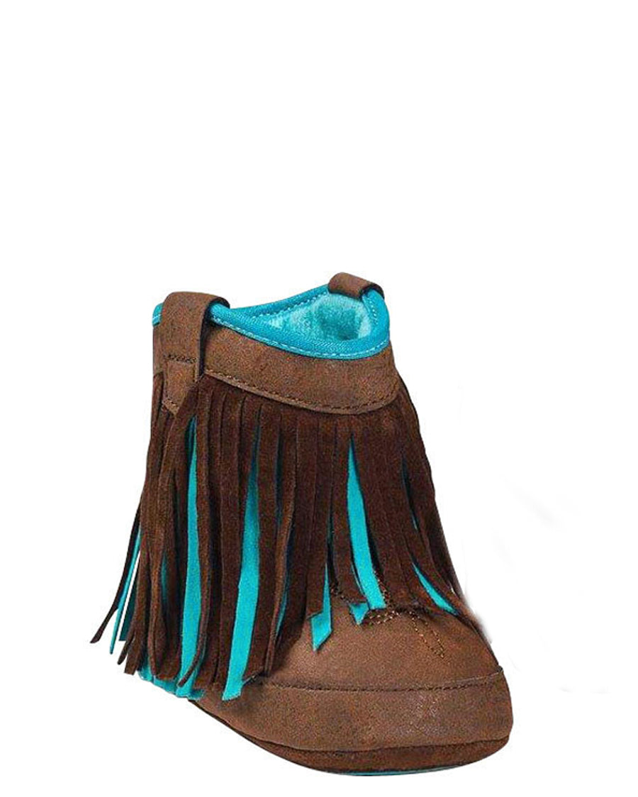 Infants' Baby Bucker Candice Lace Boots by Blazin Roxx from Skip’s Western Outfitters | MFW-4420002-000-BROWN/TURQUOISE