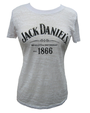 Women's Jack Daniels Logo Burnout T-Shirt - White