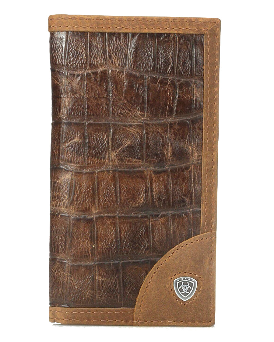 Crocodile Print Rodeo Wallet by Ariat Accessories from Skip’s Western Outfitters | MFW-A3523402-O/S-BROWN