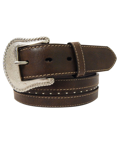 Mens Small Contrast Leather Belt