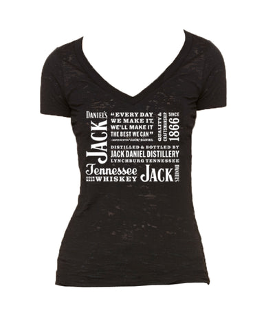 Womens V Neck Burnout T-Shirt