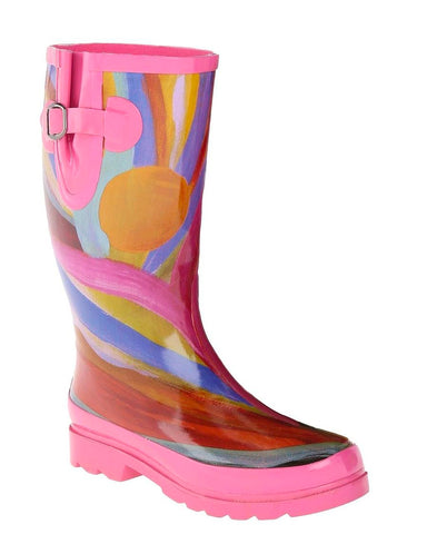Women's Rose Watercolor Rain Boots