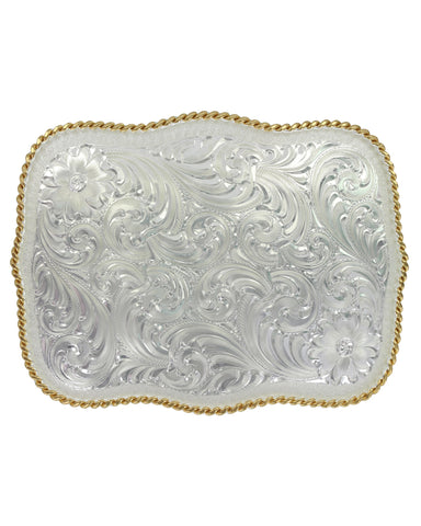 Large Scalloped Engraved Western Buckle